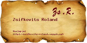 Zsifkovits Roland névjegykártya